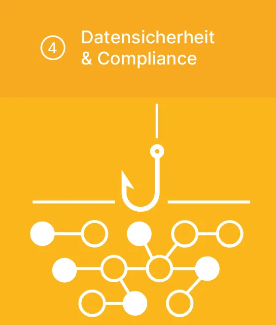 Piktogramm Datensicherheit: Angelhaken taucht in einen Datensee ein.