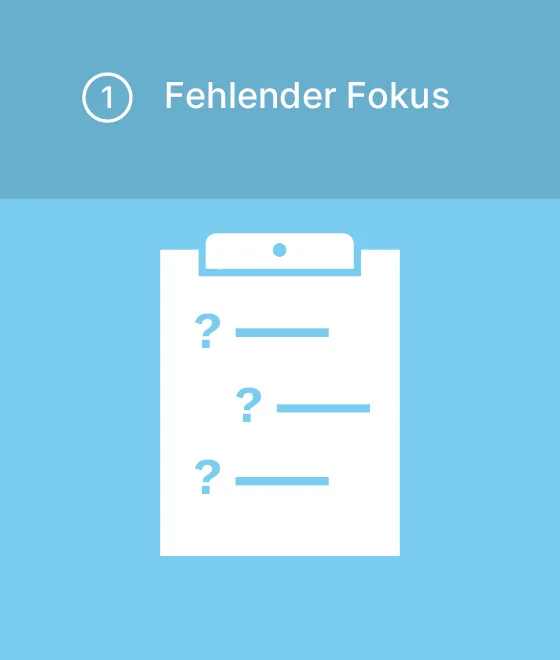 Piktogramm fehlender Fokus: Eine Checkliste mit drei gleichwertigen Einträgen