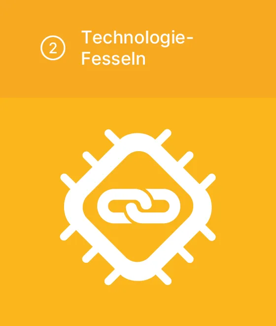 Piktogramm Technologie-Fesseln: Microchip mit Fesseln