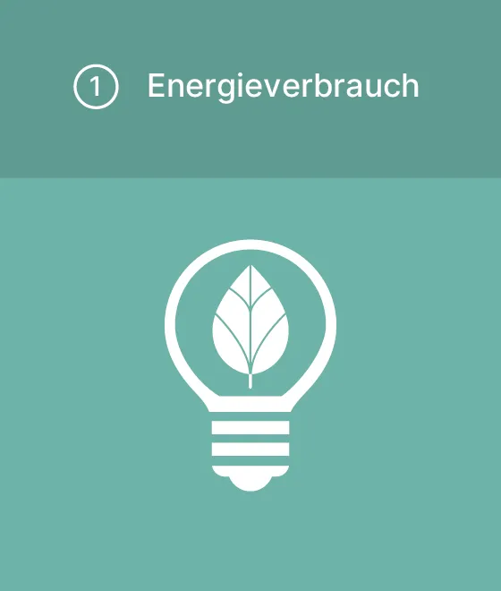 Piktogramm Energieverbrauch: Glühbirne mit Eco Leave
