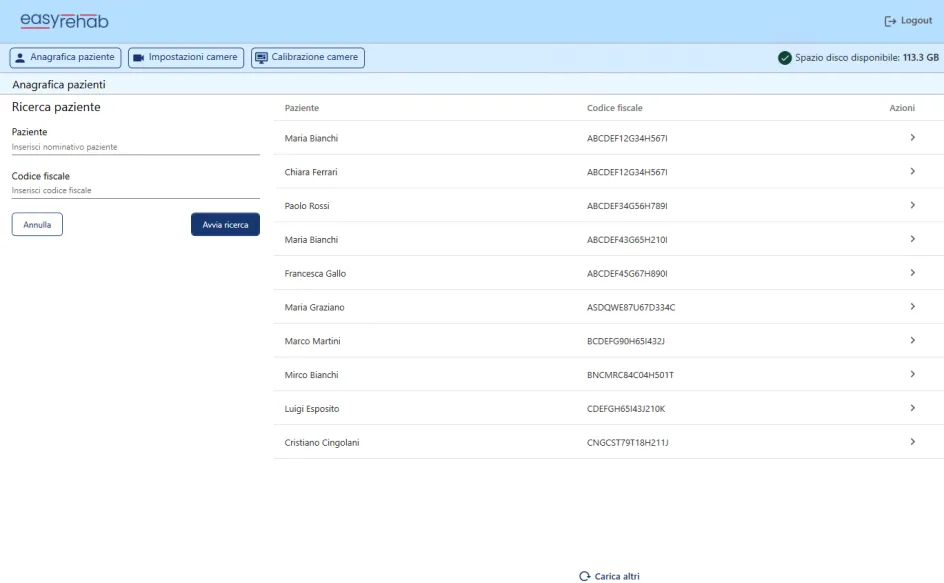 Anagrafica pazienti