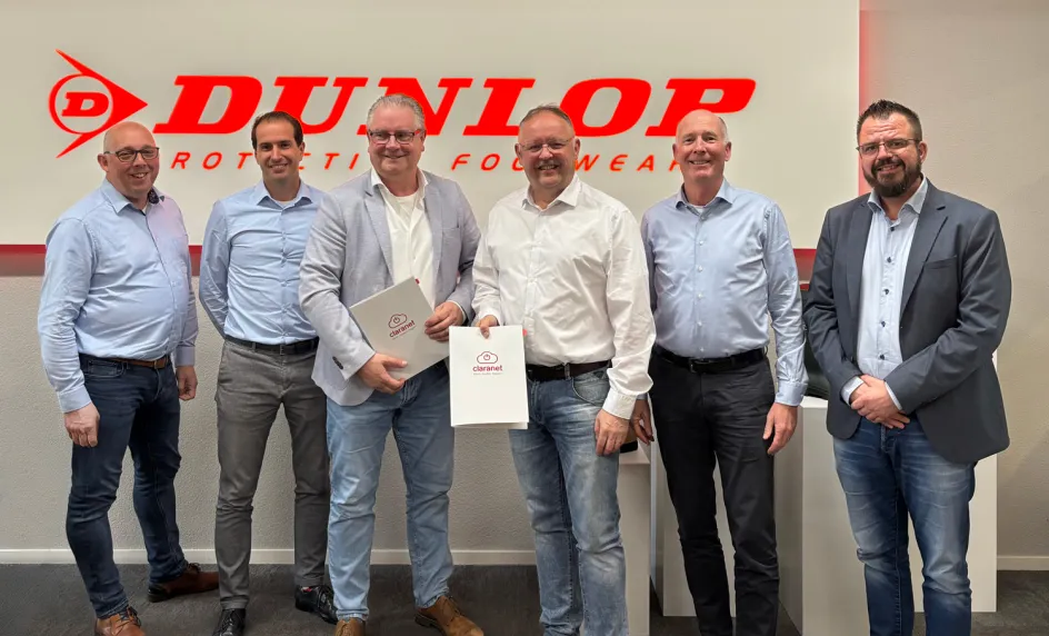 Tekenmoment Claranet en Dunlop Protective Footwear
