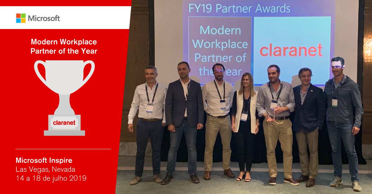 Claranet vence Microsoft Modern Workplace Partner of the Year 2019