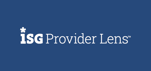 ISG Provider Lens logo, on a blue background