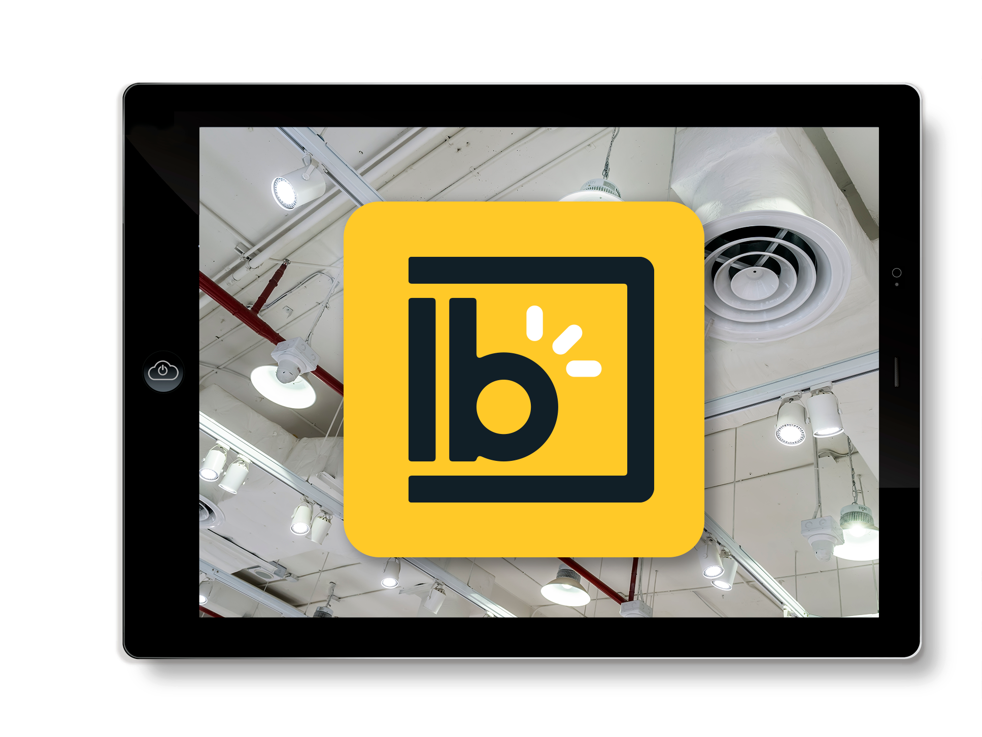 Luminaire Broker logo viewed on an iPad